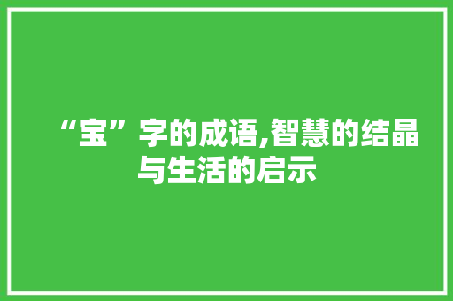 “宝”字的成语,智慧的结晶与生活的启示