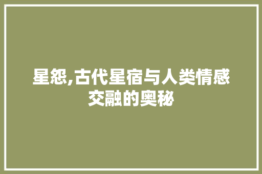 星怨,古代星宿与人类情感交融的奥秘
