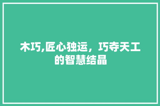 木巧,匠心独运，巧夺天工的智慧结晶