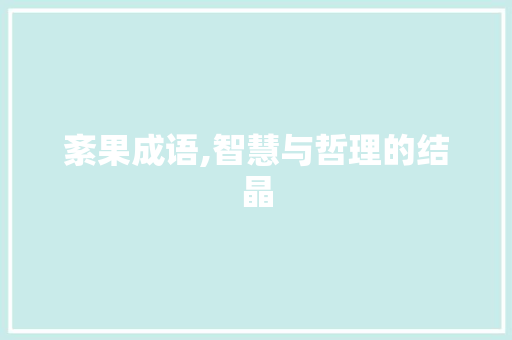 紊果成语,智慧与哲理的结晶