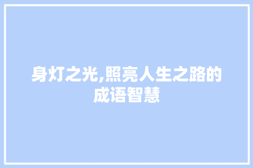 身灯之光,照亮人生之路的成语智慧