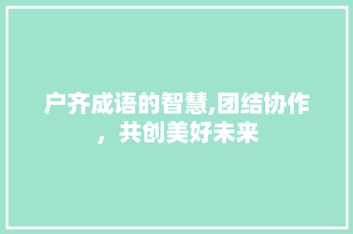户齐成语的智慧,团结协作，共创美好未来
