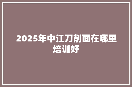 2025年中江刀削面在哪里培训好