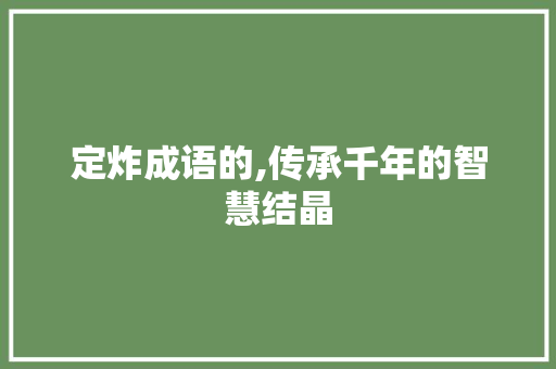 定炸成语的,传承千年的智慧结晶