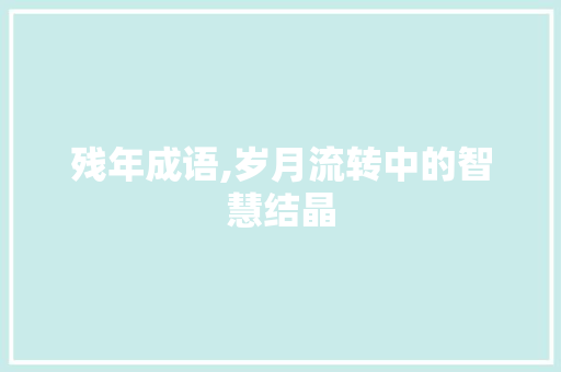 残年成语,岁月流转中的智慧结晶