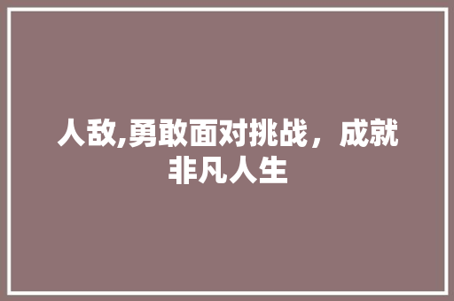 人敌,勇敢面对挑战，成就非凡人生