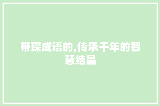 带琛成语的,传承千年的智慧结晶