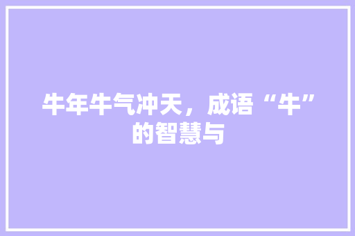 牛年牛气冲天，成语“牛”的智慧与