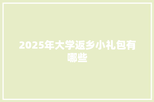 2025年大学返乡小礼包有哪些