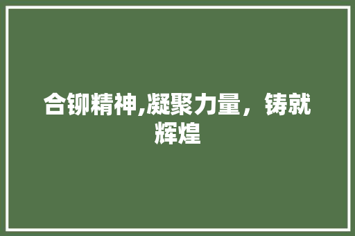 合铆精神,凝聚力量，铸就辉煌