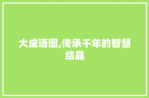 大成语图,传承千年的智慧结晶