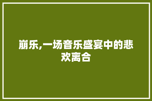 崩乐,一场音乐盛宴中的悲欢离合
