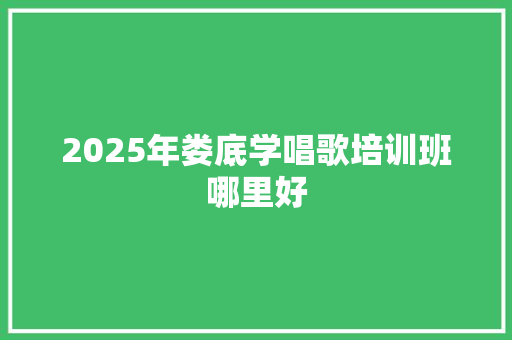 2025年娄底学唱歌培训班哪里好