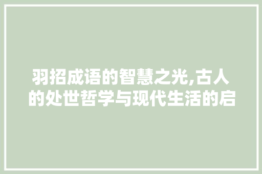 羽招成语的智慧之光,古人的处世哲学与现代生活的启示