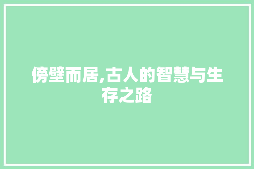 傍壁而居,古人的智慧与生存之路