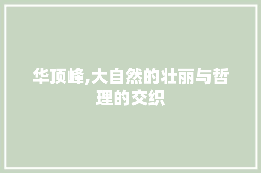 华顶峰,大自然的壮丽与哲理的交织