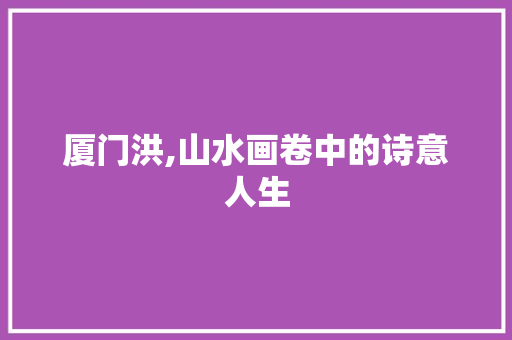 厦门洪,山水画卷中的诗意人生