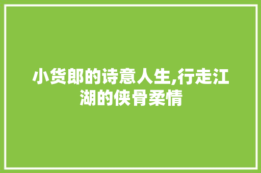 小货郎的诗意人生,行走江湖的侠骨柔情