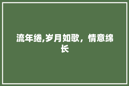 流年绻,岁月如歌，情意绵长