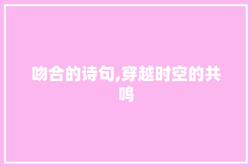吻合的诗句,穿越时空的共鸣