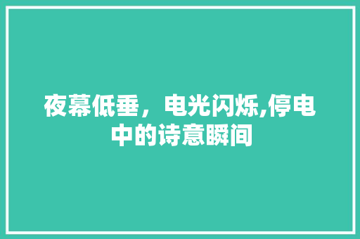夜幕低垂，电光闪烁,停电中的诗意瞬间
