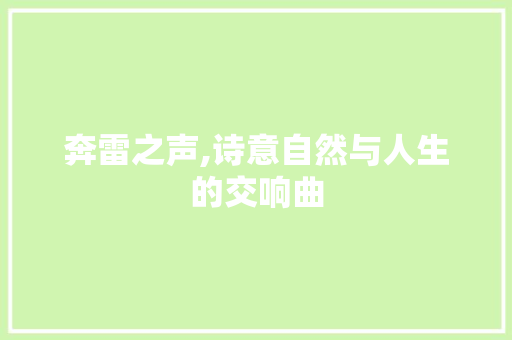 奔雷之声,诗意自然与人生的交响曲