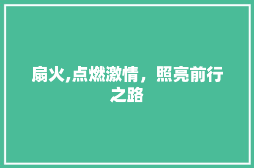 扇火,点燃激情，照亮前行之路