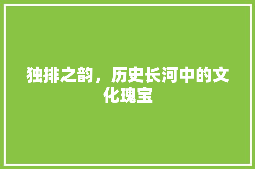 独排之韵，历史长河中的文化瑰宝