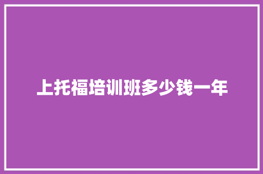 上托福培训班多少钱一年