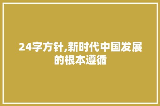 24字方针,新时代中国发展的根本遵循