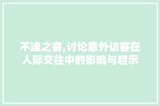 不速之客,讨论意外访客在人际交往中的影响与启示