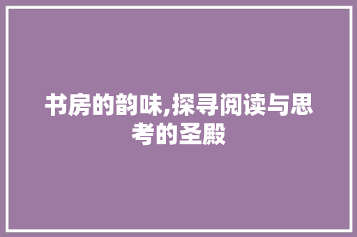 书房的韵味,探寻阅读与思考的圣殿