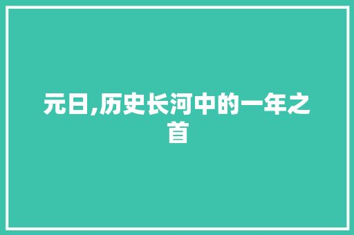 元日,历史长河中的一年之首