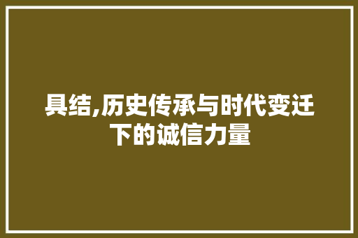 具结,历史传承与时代变迁下的诚信力量