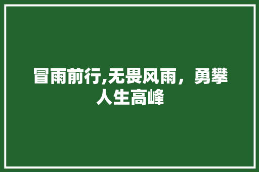 冒雨前行,无畏风雨，勇攀人生高峰