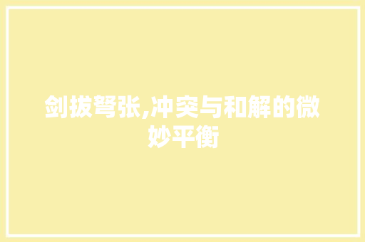 剑拔弩张,冲突与和解的微妙平衡