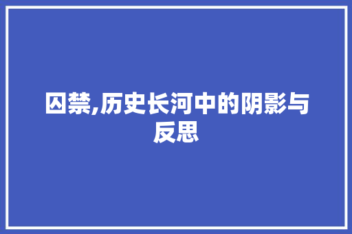 囚禁,历史长河中的阴影与反思