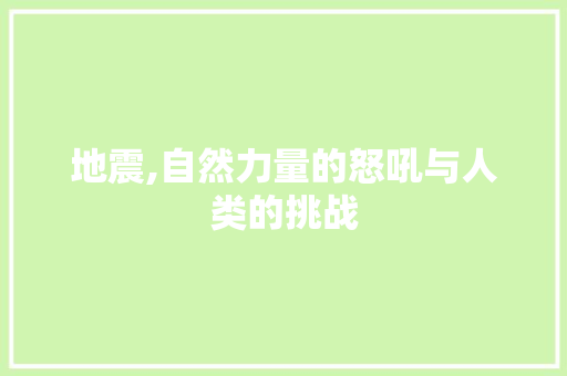 地震,自然力量的怒吼与人类的挑战