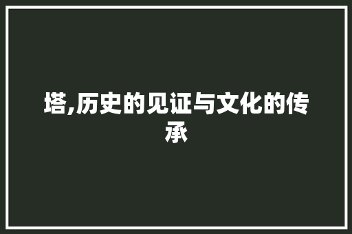 塔,历史的见证与文化的传承