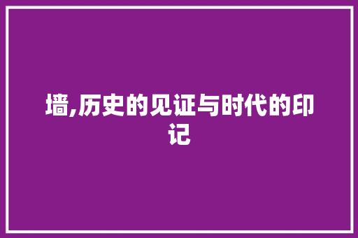 墙,历史的见证与时代的印记