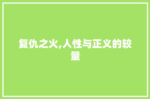 复仇之火,人性与正义的较量