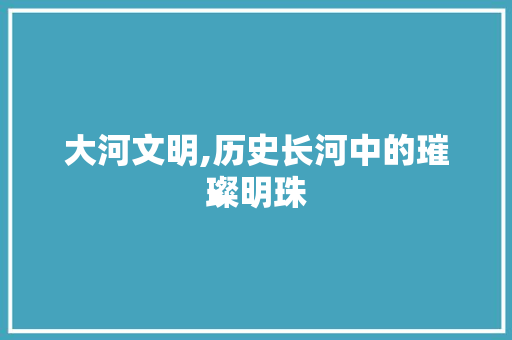 大河文明,历史长河中的璀璨明珠