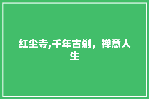 红尘寺,千年古刹，禅意人生