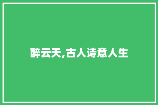 醉云天,古人诗意人生