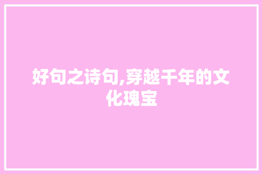 好句之诗句,穿越千年的文化瑰宝