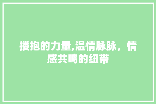 搂抱的力量,温情脉脉，情感共鸣的纽带