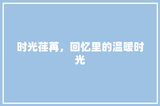 时光荏苒，回忆里的温暖时光