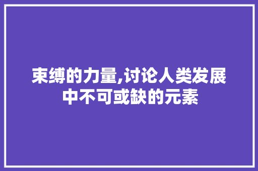 束缚的力量,讨论人类发展中不可或缺的元素