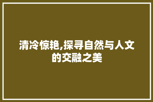 清冷惊艳,探寻自然与人文的交融之美 合同协议