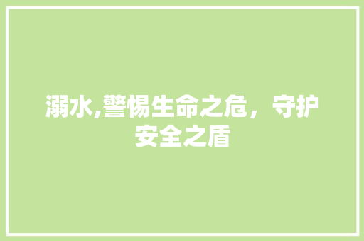 溺水,警惕生命之危，守护安全之盾